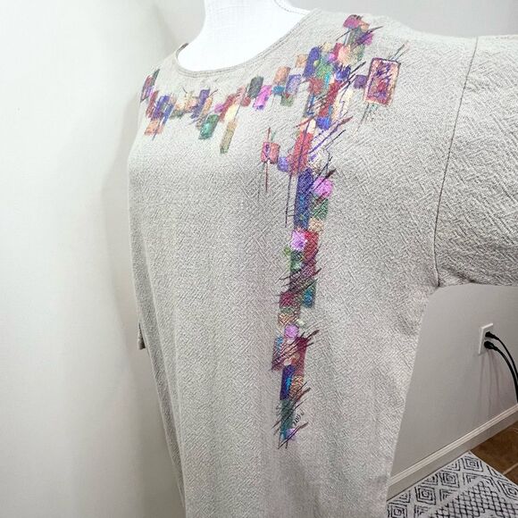 NWT Toofan Hand Painted Artsy Maxi Kaftan Dress Large - Picture 4 of 14